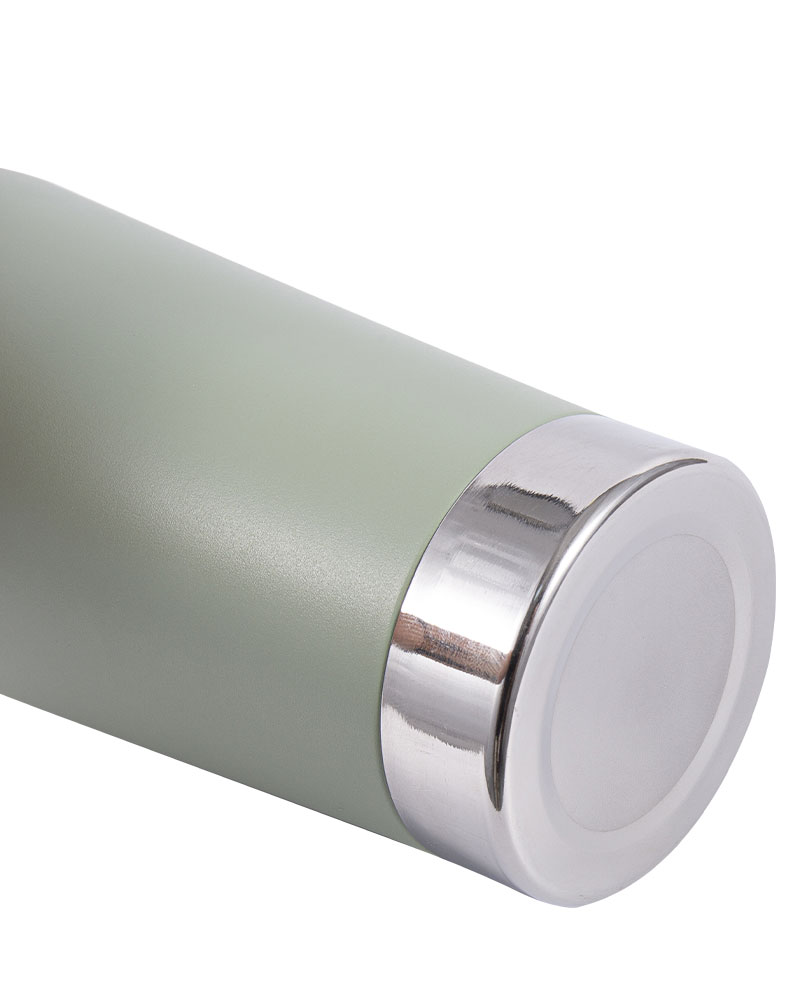 Taza de viaje de café aislada en acero inoxidable con borde y base con acabado de espejo