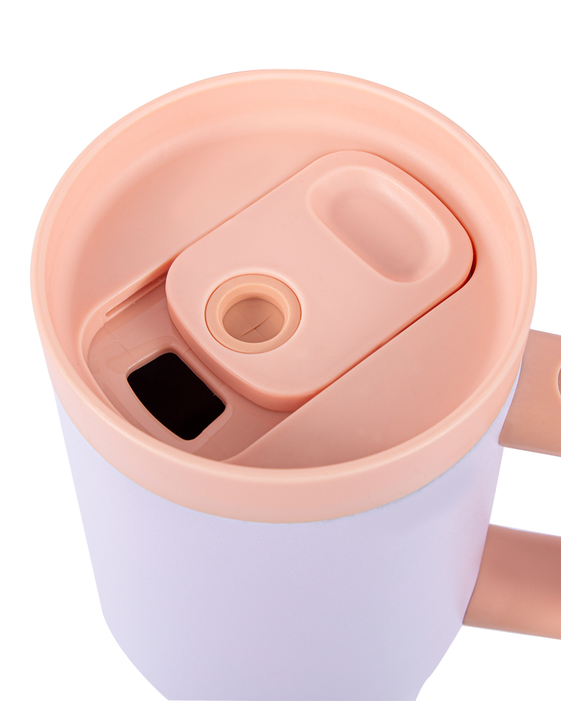 Taza para coche de acero inoxidable al vacío de doble pared con color de contraste Macaron