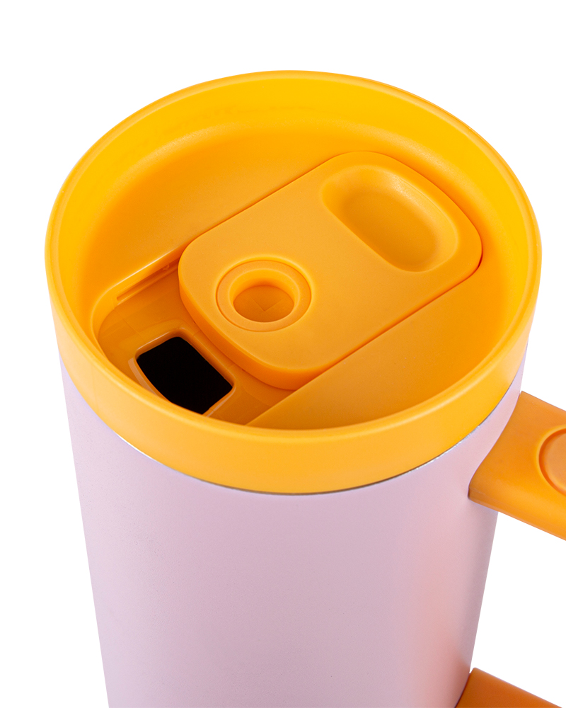 Taza para coche de acero inoxidable al vacío de doble pared con color de contraste Macaron