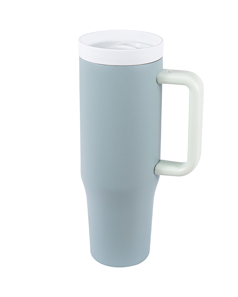 Taza para coche de acero inoxidable al vacío de doble pared con color de contraste Macaron