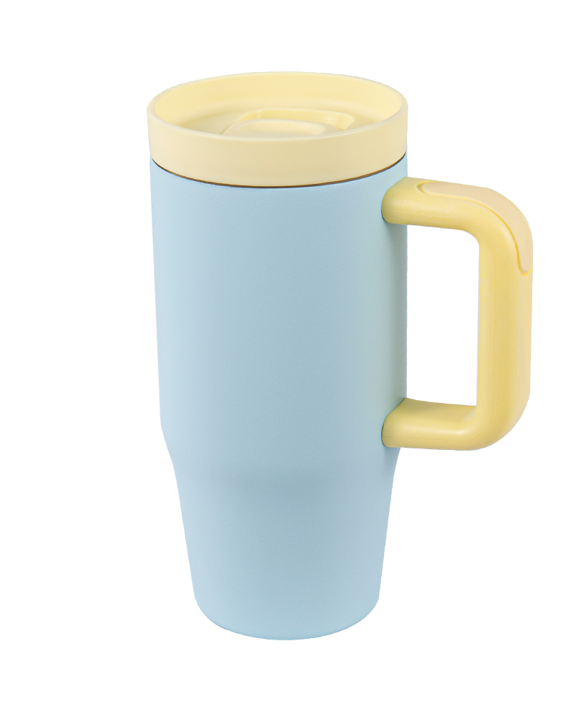 Taza para coche de acero inoxidable al vacío de doble pared con color de contraste Macaron