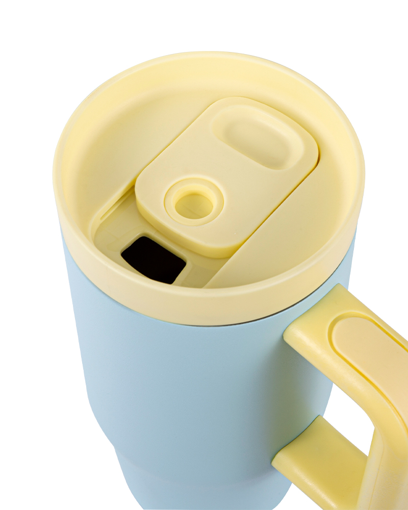 Taza para coche de acero inoxidable al vacío de doble pared con color de contraste Macaron