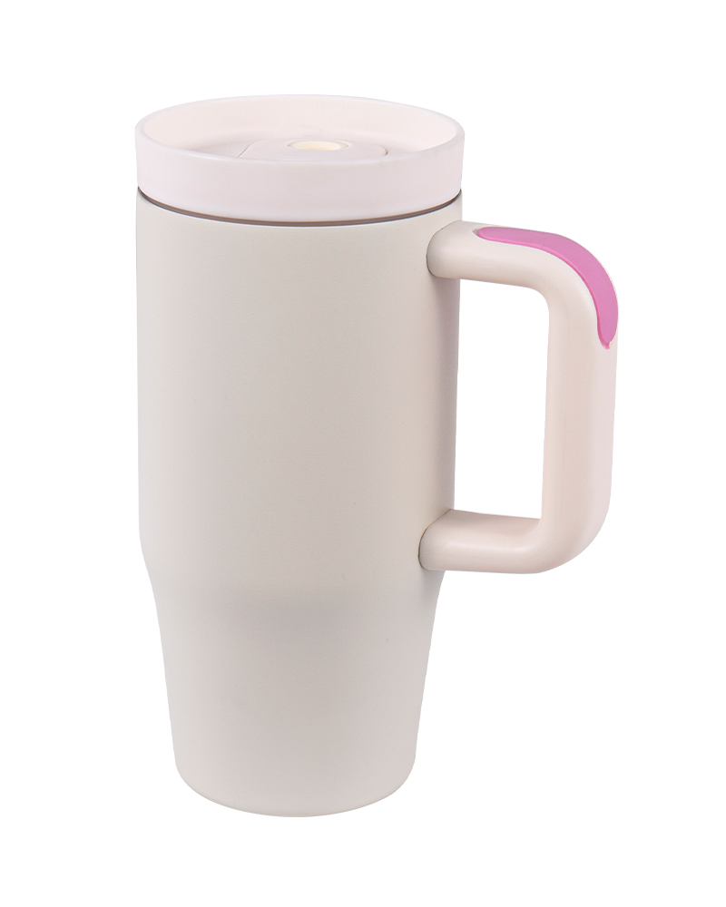 Taza de acero inoxidable para automóvil sin BPA Taza de acero inoxidable para automóvil sin MBPA con asa y empuñadura de goma antideslizante Taza con asa y empuñadura de goma antideslizante