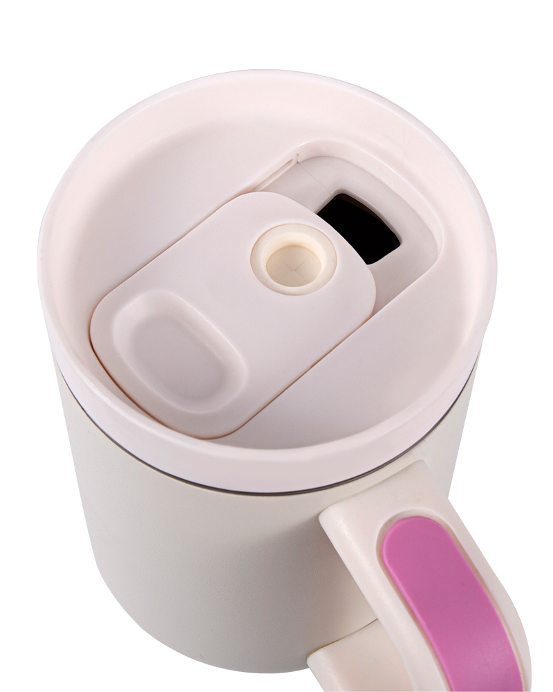 Taza de acero inoxidable para automóvil sin BPA Taza de acero inoxidable para automóvil sin MBPA con asa y empuñadura de goma antideslizante Taza con asa y empuñadura de goma antideslizante