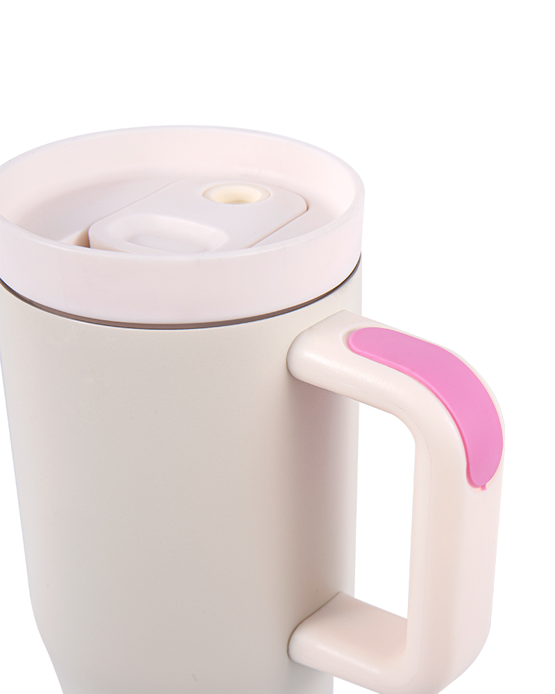 Taza de acero inoxidable para automóvil sin BPA Taza de acero inoxidable para automóvil sin MBPA con asa y empuñadura de goma antideslizante Taza con asa y empuñadura de goma antideslizante