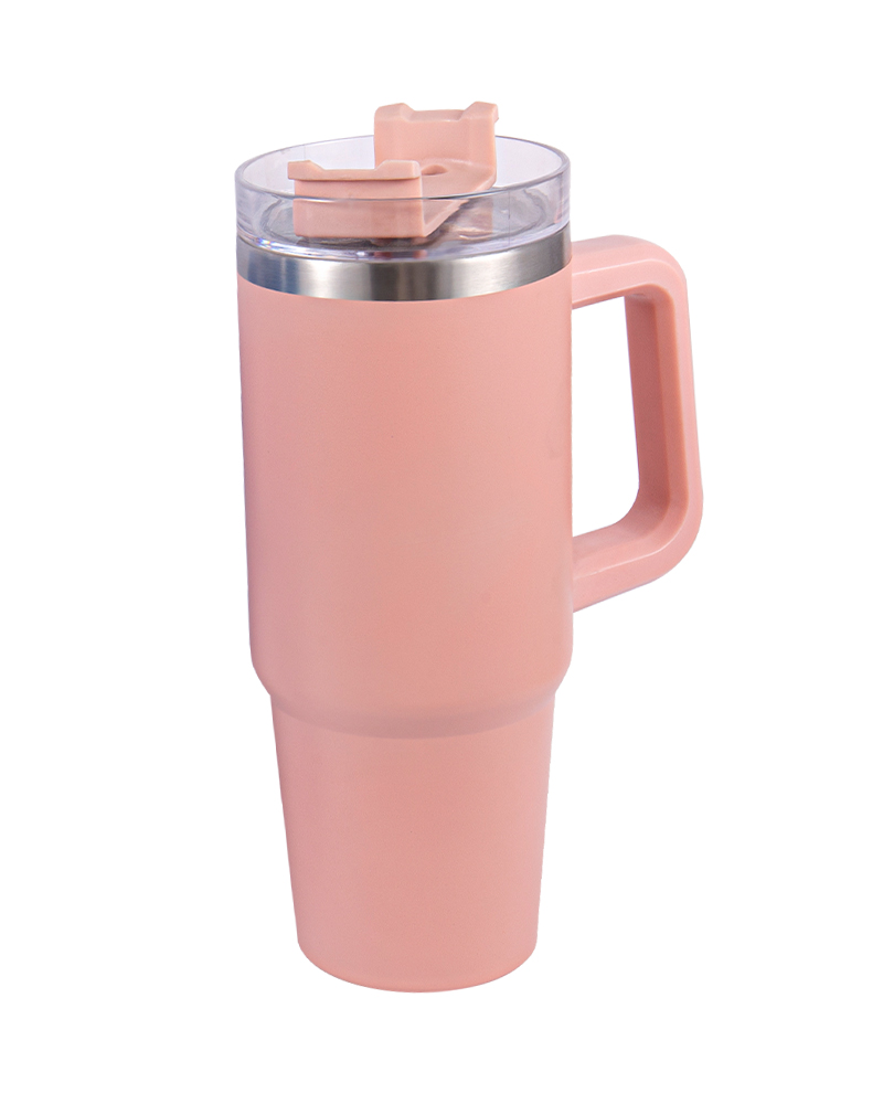 Taza para coche fría y caliente con aislamiento de acero inoxidable de colores y paja