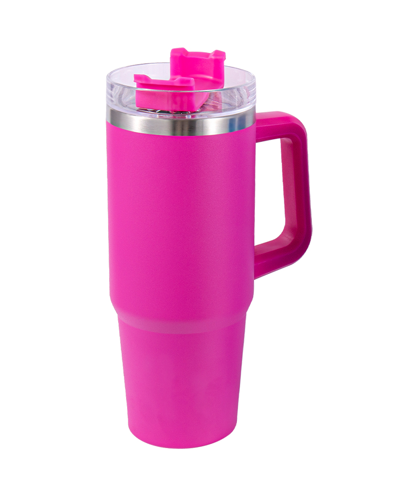 Taza para coche fría y caliente con aislamiento de acero inoxidable de colores y paja
