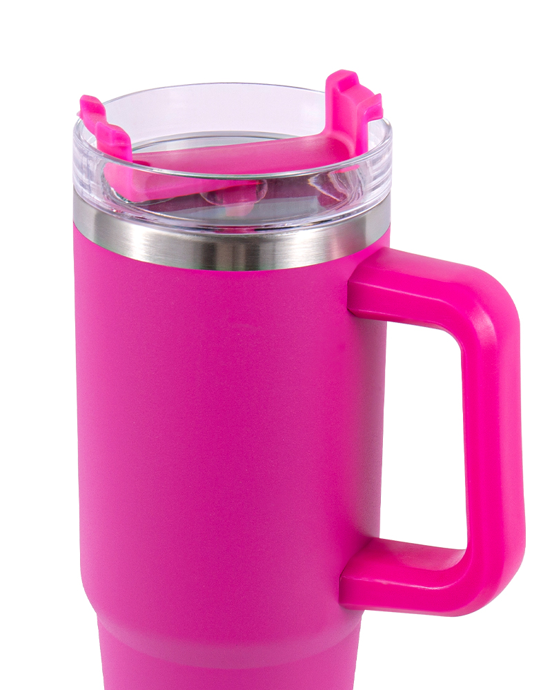 Taza para coche fría y caliente con aislamiento de acero inoxidable de colores y paja