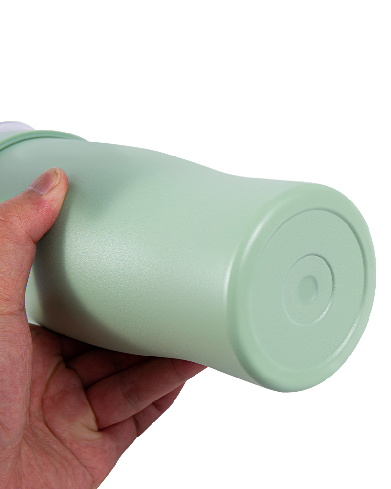 Taza de acero inoxidable para coche con tapa abatible y paja y asa desmontable