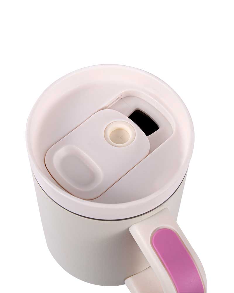 Taza de acero inoxidable para automóvil sin BPA Taza de acero inoxidable para automóvil sin MBPA con asa y empuñadura de goma antideslizante Taza con asa y empuñadura de goma antideslizante